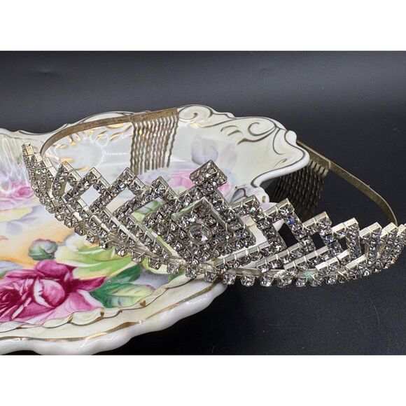 Vintage Rhinestone Wedding Tiara Crown Bride Crystal - Picture 3 of 8